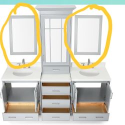 2 Gray 24w X 36h Bathroom Vanity Mirrors NIB