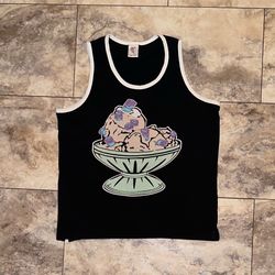 Icecream BBC Dollar Sundae Tank Top Black Graphic Sleeveless Size Large
