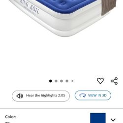 King Koil Luxury Queen Air Mattress with Built-in Pillow & Ultra-Fast Built-in High-Speed Pump, 20″ Inflatable Premium Airbed, Waterproof, Adjustable 