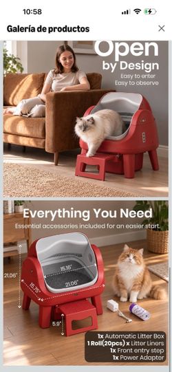 Caja de arena de gato automático  nueva en su caja
