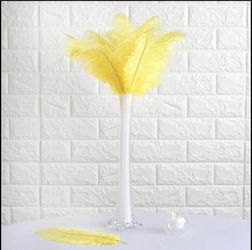 Ten Yellow Feathers Size 12-14 inches for Wedding Party Centerpiece Decor ~ NEW