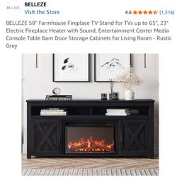 Brand New Farmhouse Fireplace TV Stand - Unopened Box!