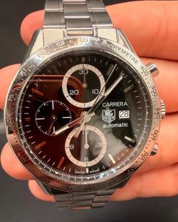 Tag heuer carrera chrono steel watch