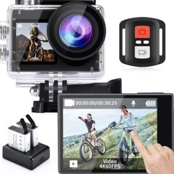 Action Camera With EIS 20MP 5x Zoom Remote Control Waterproof Underwater Camera For Snorkeling Cycling Vlogging