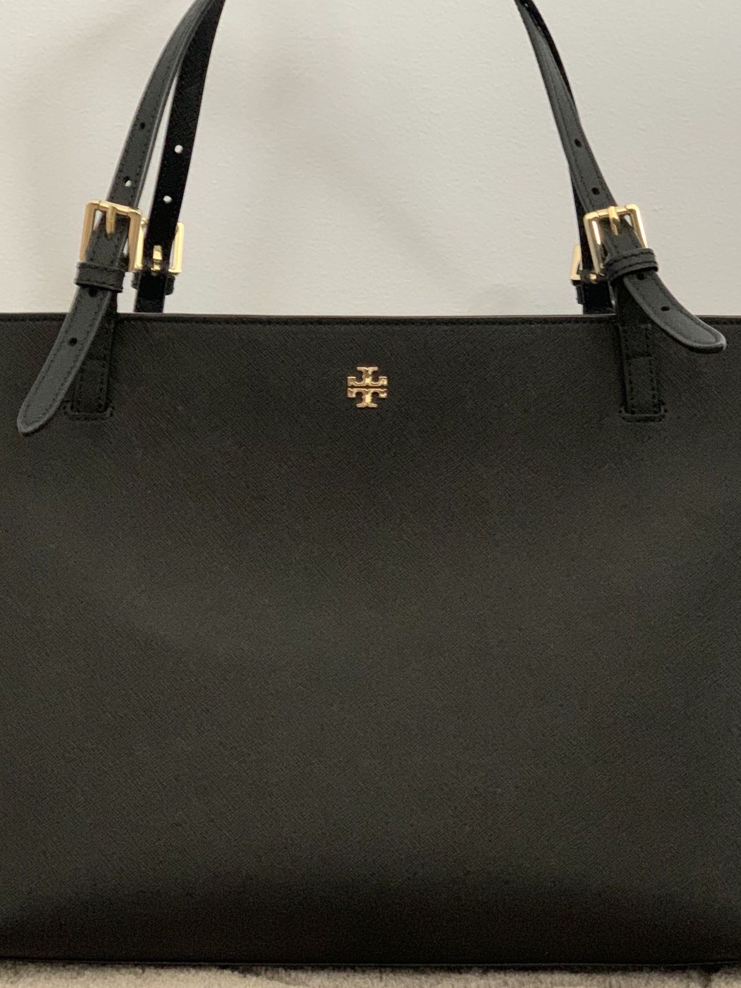 Tory Burch Black Leather York Tote - Large