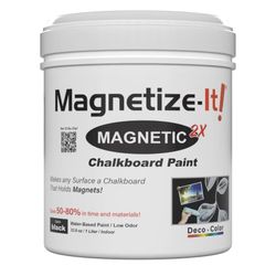 Magnetize-It! Magnetic Chalkboard Paint (Water Based) – Satin Black Deco Color Extra Strong and Sustainable, All-Purpose Interior 1L