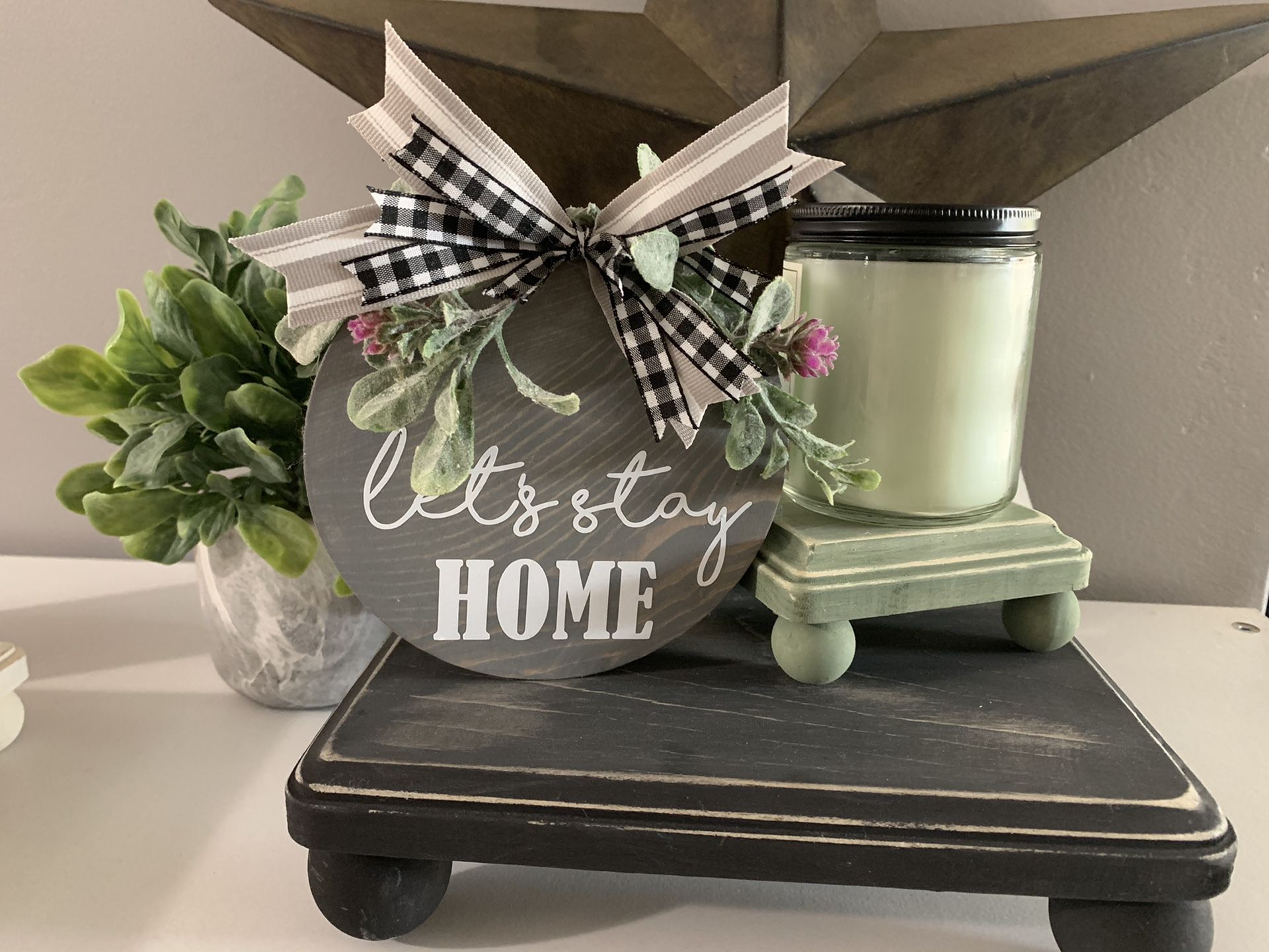 Black Rustic Farmhouse Candle riser