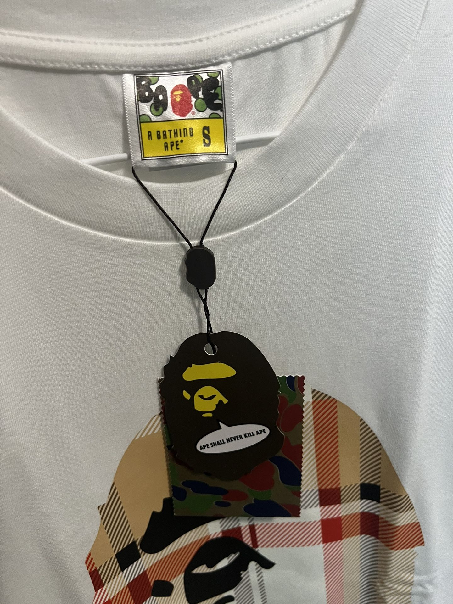 White Burberry Bape t