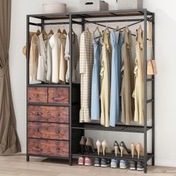 Free Standing Closet Hanging Rack 