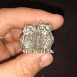 Vintage Hudson Pewter Owls Statue