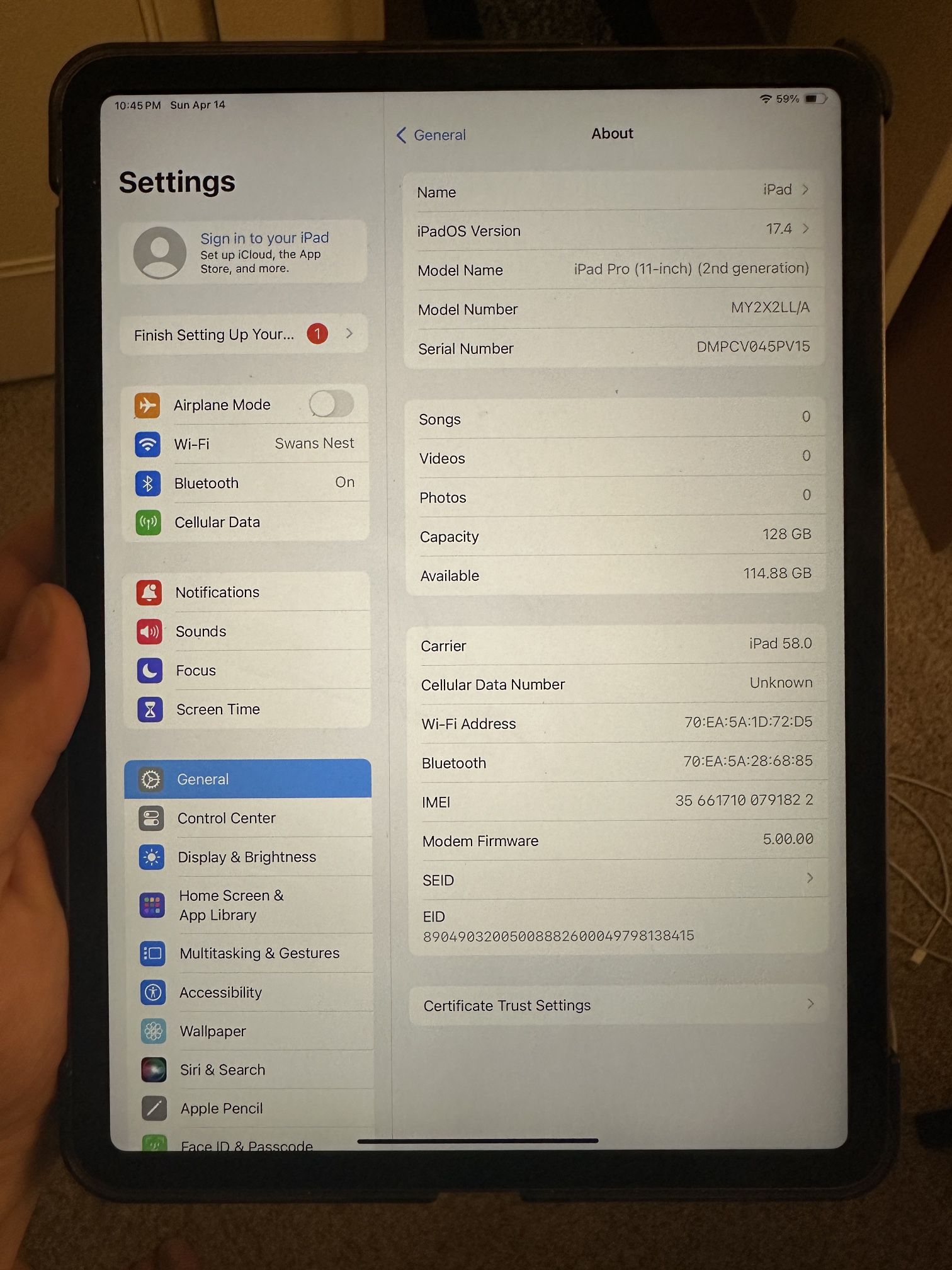 Apple iPad Pro 11” 128GB 