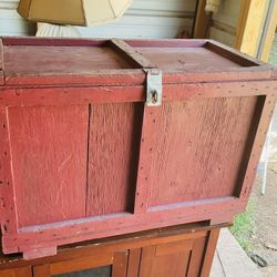Homemade wood trunk it’s 22 inches tall 30 inches long and  16 inches deep