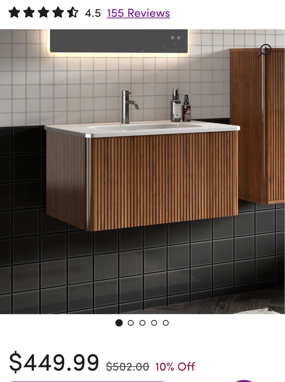 Beautiful Brand New 30” Wall Mount Vanity With Sink. Excellent condition.