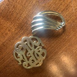 Vintage MCM Scarf Clip & Ring (2)