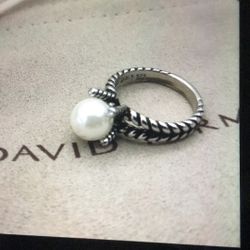 David Yurman Pearl Ring Size 8