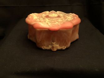 Jewelry Box Collectable Vintage Oval Incolay Stone With Children Playing Musical Instruments