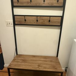 Entryway Bench with Coat Rack