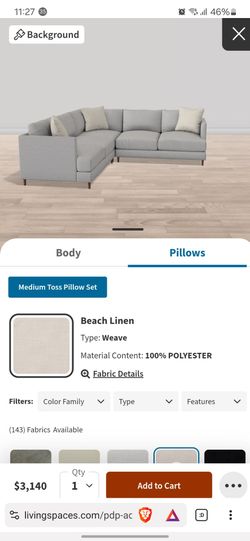 Living Spaces Sectional Adeline