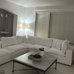L Shaped White Couch