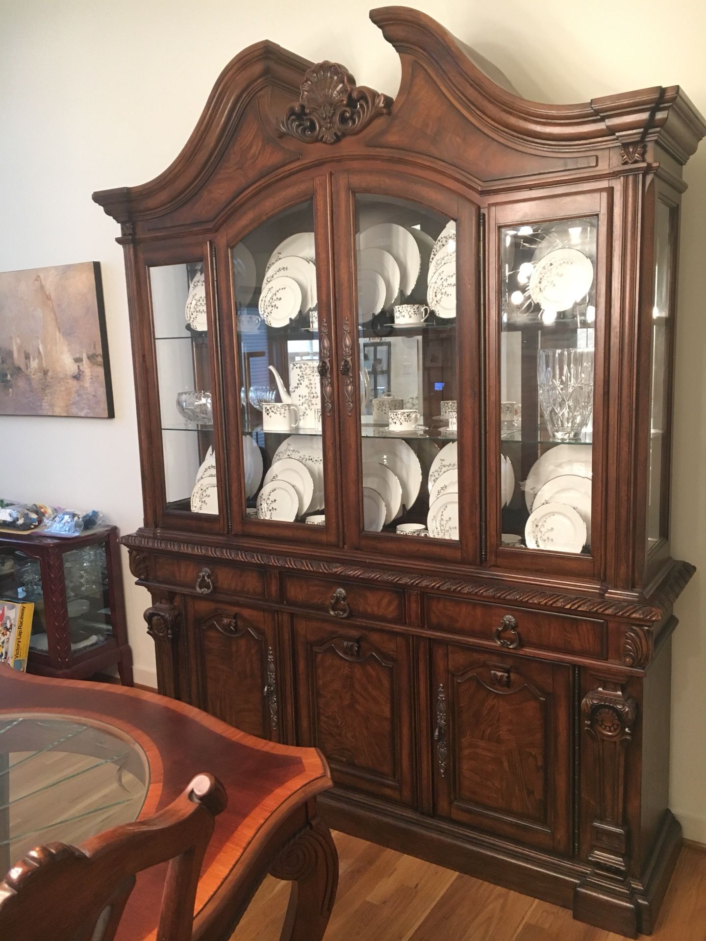PickUp In Dallas TX! Ashley Furniture Casa Mollino Hutch And China Cabinet Traditional Dark Wood