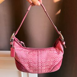 Vintage Coach pink mini soho hobo shoulder bag
