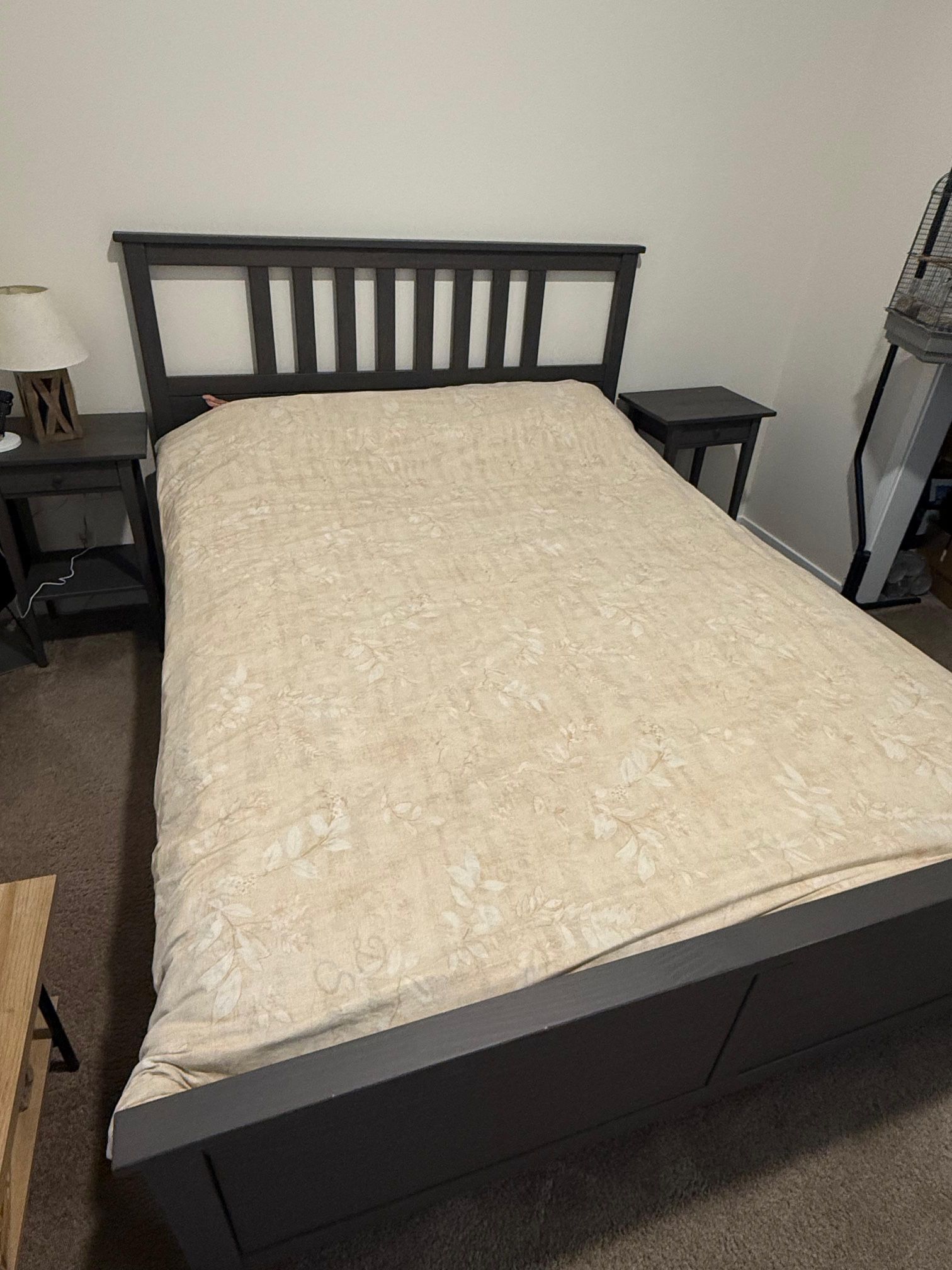 Ikea hemnes bed frame queen gray