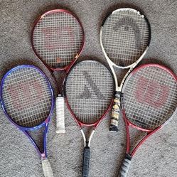 5 Tennis Rackets 
