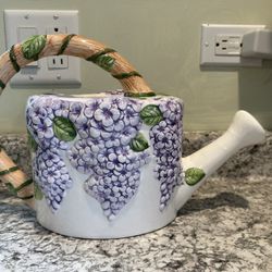 Vintage Ceramic Floral Watering Can