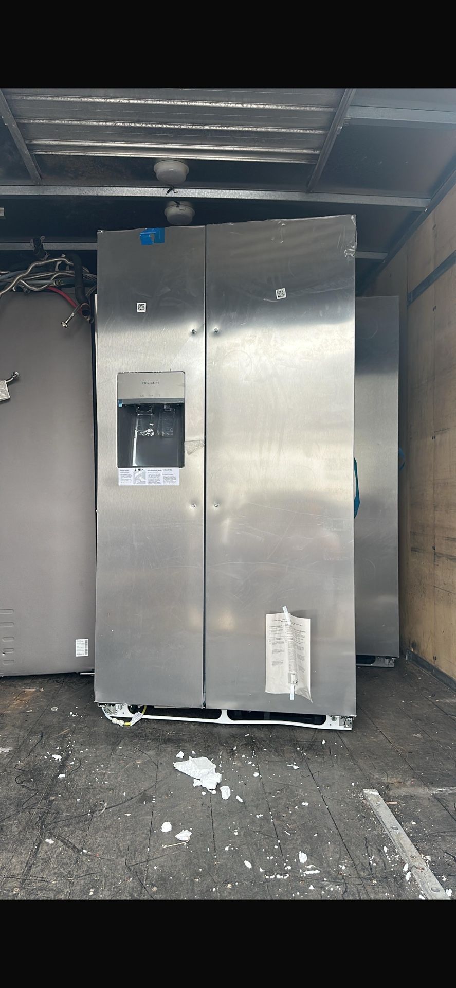 New (Open Box-Scratch And Dent) Frigidaire 36” Side By Side Stainless Steel Refrigerator