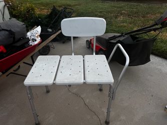 Shower Transfer Bench with Back and Armrest