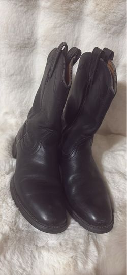 Black Leather Western Cowboy Boots