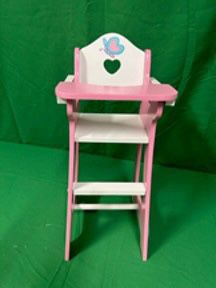 New, Firm, Badger Basket Butterfly Doll High Chair – Pink/White 