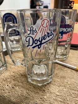 34 Oz Los Angeles Dodgers 2025 World Series Champions Jumbo 1 Liter  Glass Beer Mug LA