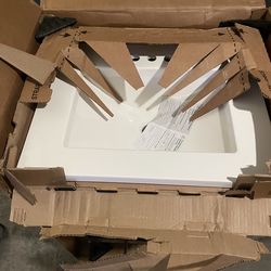 Glacier Bay Bannister 25 in. Single Sink Dusk Bath Vanity with White Cultured Marble Top (Assembled)