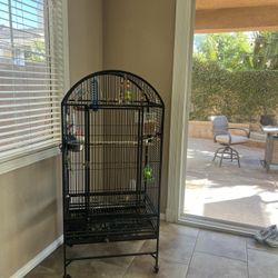 Iron Bird Cage - 4+ Feet Tall Plus All Accessories 