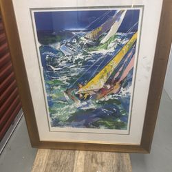 LeRoy Neiman “High Seas Sailing” Print – Large Framed Artwork