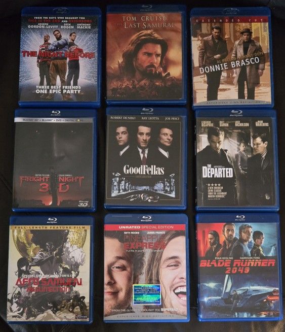 12 Blu-ray Movies (Some With DVD Version Included)