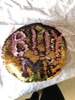 Pink and Gold sequin flip pillow