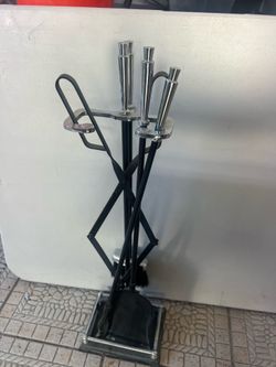 Fire pit tools fireplace black chrome