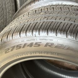 2 Used Tires Pirelli Scorpion Zero 275/45R21 About 80% Tread.  