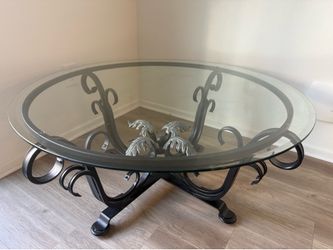 free coffee table (metal frame, glass top)
