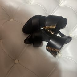 Versace decorative “V” Strappy Sandals