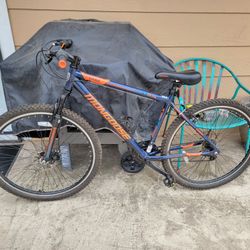 Mongoose Exhibit Mountain Bike, 29" Blue
Lightweight aluminum mountain-style frame and front suspension fork