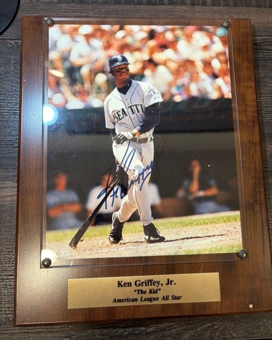 Autographed Ken Griffey Jr Picture In A Plaque
