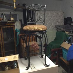 Pair Of Black Swivel Stools