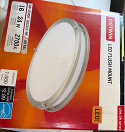 Ostwin 16-Inch LED Flush Mount Ceiling Light Nickel