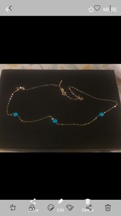 Real 14k.gold.and Real Sleeping Beauty turquoise necklace. Fullerton.