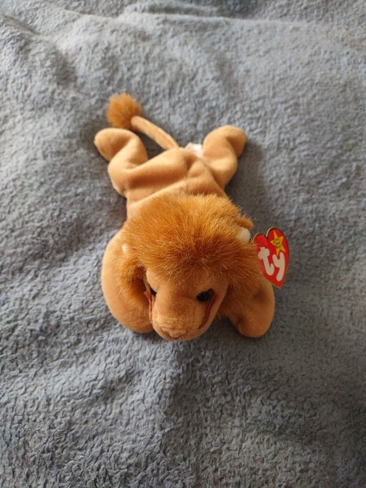 TY "Roary" Beanie Baby The Lion Very Rare Find