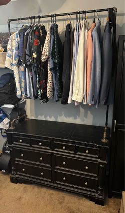 Compact Dresser w/ Clothes Rack