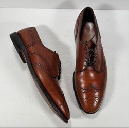 Allen Edmonds Concord Brown Leather Wingtip Oxford Dress Shoes Men Size 11 C